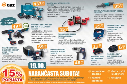 19.10. - 15% popusta na ručne i električne alate