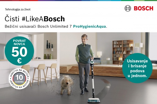 Bosch usisavač Unlimited 7 ProHygienic Aqua