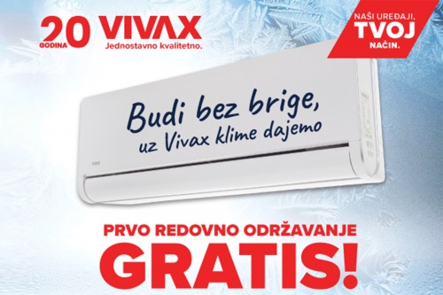 VIVAX poklanja prvo redovno održavanje klima uređaja!