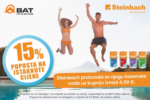 15% popusta na Steinbach proizvode za njegu bazenske vode!