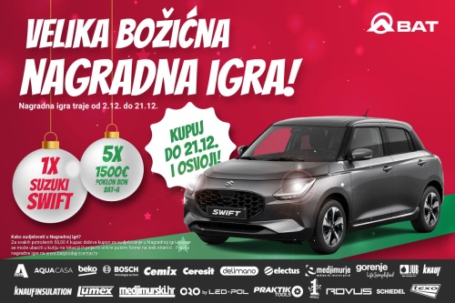 Osvoji Suzuki Swift u velikoj božićnoj nagradnoj igri BAT prodajnog centra