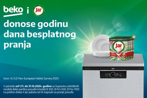 Godinu dana besplatnog pranja posuđa uz Beko i Jar!