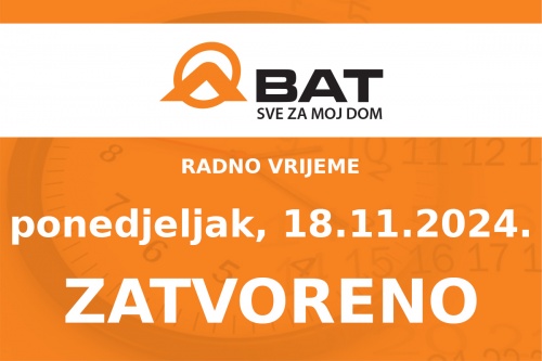 U ponedjeljak, 18.11. - ZATVORENO!